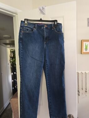 Gloria Vanderbilt Amanda Straight Leg Jeans in Blue Denim- 10 Short
